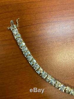 Vintage 1960s Diamond Tennis 7.5 Inches Bracelet 6 carat total 18k Yellow Over
