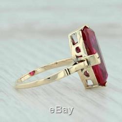 Vintage 2.5ct Oval Cut Red Ruby 14k Yellow Gold Over Solitaire Engagement Ring