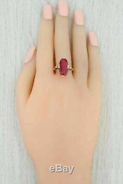 Vintage 2.5ct Oval Cut Red Ruby 14k Yellow Gold Over Solitaire Engagement Ring