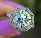Vintage 2.70ct Round Cut Simulated Cz Halo Engagement 925 Sterling Silver Ring