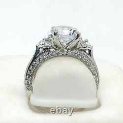 Vintage 2.70Ct Round Cut Simulated CZ Solitaire Wedding 925 Sterling Silver Ring