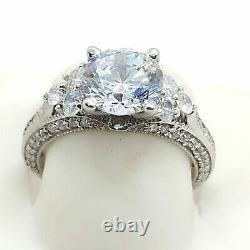 Vintage 2.70Ct Round Cut Simulated CZ Solitaire Wedding 925 Sterling Silver Ring