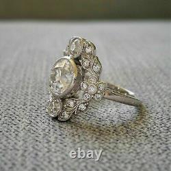 Vintage 2 Ct Round Cut Moissanite Diamond Engagement Ring In 925 Sterling Silver