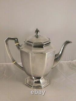 Vintage 4 Piece Asian 950 Sterling Silver Tea & Coffee Set MID Century Modern