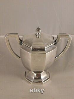 Vintage 4 Piece Asian 950 Sterling Silver Tea & Coffee Set MID Century Modern