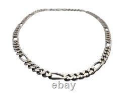 Vintage 7mm Thick Solid 925 Italy Sterling Silver 20 Figaro Chain Heavy 52.3g