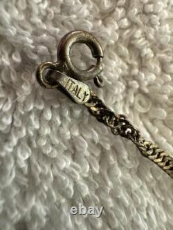 Vintage 925 Italy Sterling Silver Curb Chain Necklace 18