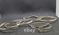 Vintage 925 Stack Sterling Silver Bangle Bracelet Lot of 7 Bracelets 85 Grams