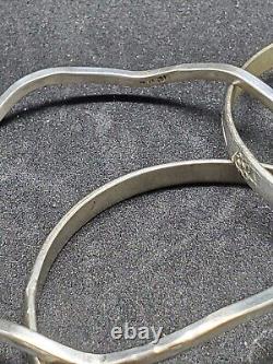 Vintage 925 Stack Sterling Silver Bangle Bracelet Lot of 7 Bracelets 85 Grams