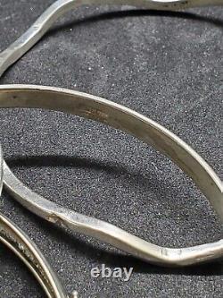 Vintage 925 Stack Sterling Silver Bangle Bracelet Lot of 7 Bracelets 85 Grams