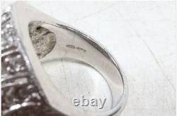 Vintage. 925 Sterling Blue Spinel Ring & Matching 925 Earrings Art Deco Set