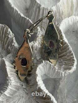 Vintage 925 Sterling Silver Amethyst Earrings