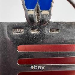 Vintage 925 Sterling Silver Comb Boy Motif Stamped Brush 20 gram