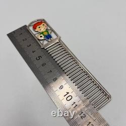 Vintage 925 Sterling Silver Comb Boy Motif Stamped Brush 20 gram
