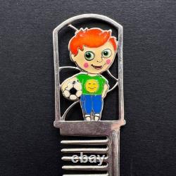 Vintage 925 Sterling Silver Comb Boy Motif Stamped Brush 20 gram