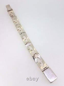 Vintage 925 Sterling Silver G Bracelet length 17.5 cm width links12mm