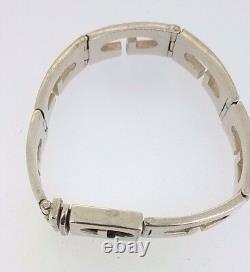 Vintage 925 Sterling Silver G Bracelet length 17.5 cm width links12mm