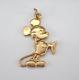 Vintage 925 Sterling Silver Mickey Mouse Cartoon Pendant 14k Yellow Gold Plated