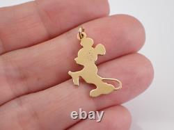 Vintage 925 Sterling Silver Mickey Mouse Cartoon Pendant 14K Yellow Gold Plated