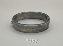 Vintage 925 Sterling Silver Monogrammed Bangle Bracelet /Size 5.5