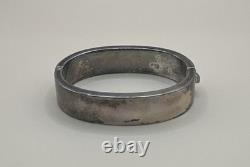 Vintage 925 Sterling Silver Monogrammed Bangle Bracelet /Size 5.5