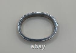 Vintage 925 Sterling Silver Monogrammed Bangle Bracelet /Size 5.5