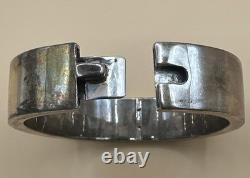 Vintage 925 Sterling Silver Monogrammed Bangle Bracelet /Size 5.5