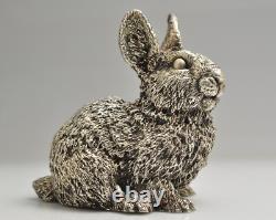 Vintage 925 Sterling Silver Rabbit- 5Tall X 4.5Wide X 3 Width/410 gr