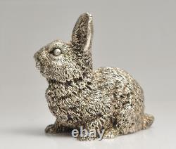 Vintage 925 Sterling Silver Rabbit- 5Tall X 4.5Wide X 3 Width/410 gr