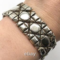 Vintage 925 Sterling Silver Unique Link Heavy Bracelet 90+ Grams