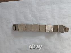 Vintage 925 Taxco Sterling Silver Green Onyx Panel Bracelet 8 Craftsman ship Vintage 925 Taxco Sterling Silver Green Onyx Panel Bracelet 8 Craftsman ship