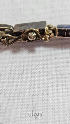 Vintage 950 silver and lapis lazuli 18 inch necklace