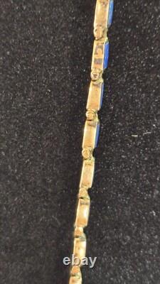 Vintage 950 silver and lapis lazuli 18 inch necklace