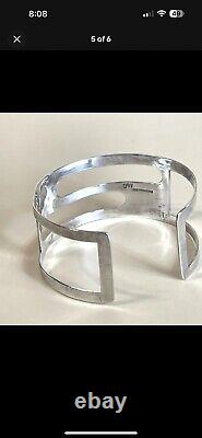 Vintage A&C 925 Sterling Silver Modernistic Cuff Bracelet Hand Made in Norway