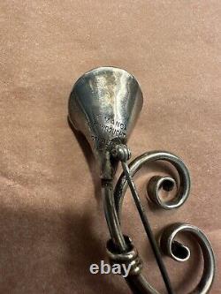 Vintage A. Manca Handwrought Sterling Silver 3 Double Lily Brooch