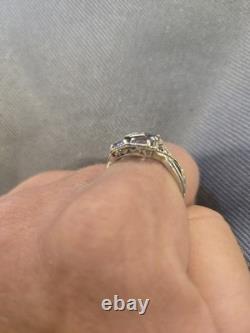 Vintage Amethyst And Sterling Silver Marcasite Woman's Ring Size 9