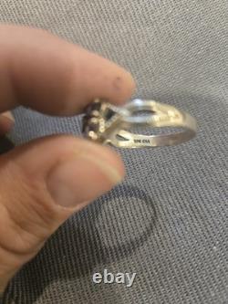 Vintage Amethyst And Sterling Silver Marcasite Woman's Ring Size 9