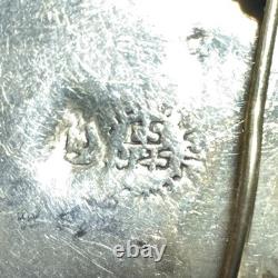 Vintage Antique Onyx Sterling Silver Pill Box Necklace Designer Signed