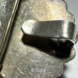 Vintage Antique Onyx Sterling Silver Pill Box Necklace Designer Signed