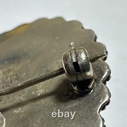 Vintage Antique Onyx Sterling Silver Pill Box Necklace Designer Signed