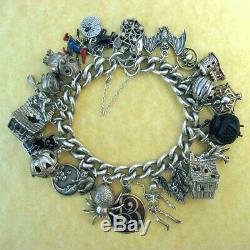 Vintage Antique Sterling Silver Charm Bracelet Halloween Nuvo Chim James Avery