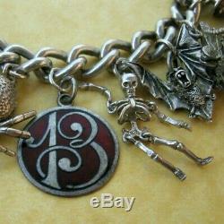 Vintage Antique Sterling Silver Charm Bracelet Halloween Nuvo Chim James Avery