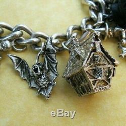 Vintage Antique Sterling Silver Charm Bracelet Halloween Nuvo Chim James Avery