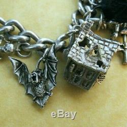 Vintage Antique Sterling Silver Charm Bracelet Halloween Nuvo Chim James Avery