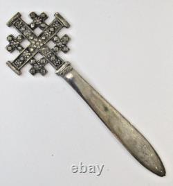 Vintage Antique Sterling Silver Jerusalem Cross Letter Opener