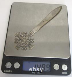 Vintage Antique Sterling Silver Jerusalem Cross Letter Opener