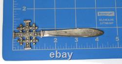 Vintage Antique Sterling Silver Jerusalem Cross Letter Opener