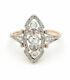 Vintage Art Deco 1.14ct Antique Engagement Ring Circa 1920's 14k White Gold Over