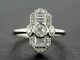 Vintage Art Deco 1.35ct Bezel Diamond 14k White Gold Over 1895s Engagement Ring