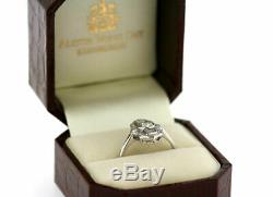 Vintage Art Deco 1.35Ct Bezel Diamond 14K White Gold Over 1895s Engagement Ring
